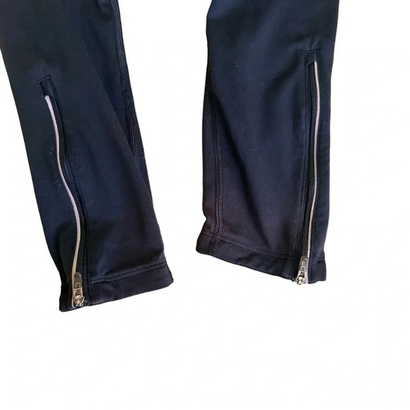 Nike Black Running Leggings Dri-Fit Small Sports zipper Bottom Pocket Women’s - Picture 10 of 11